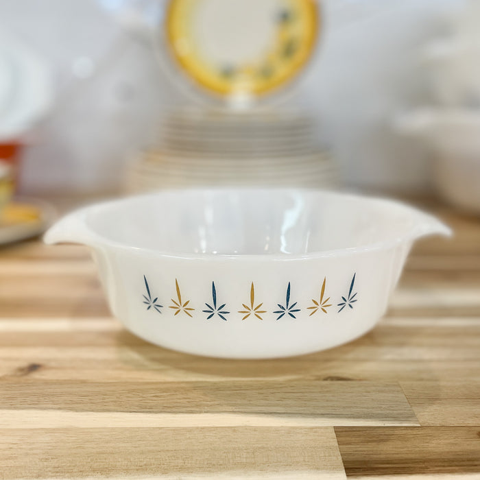 Vintage MCM Fire King Candle Glow Round Casserole Dishes