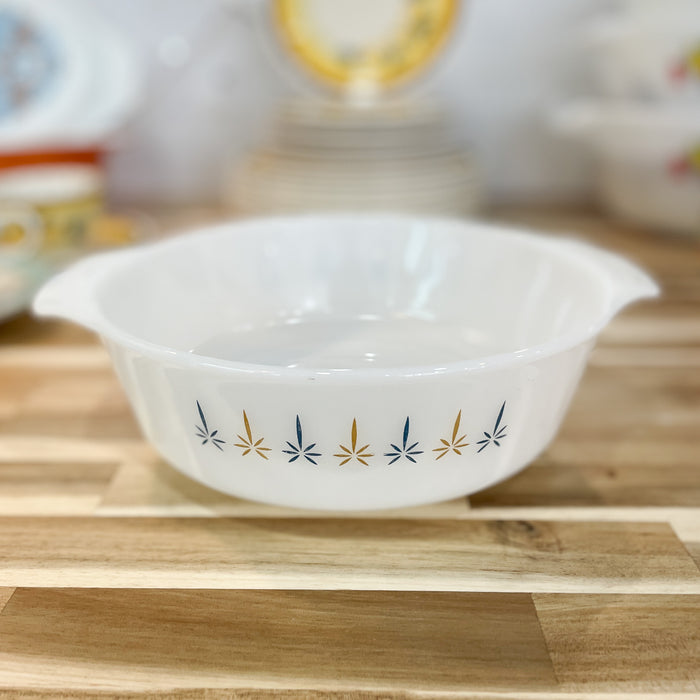 Vintage MCM Fire King Candle Glow Round Casserole Dishes