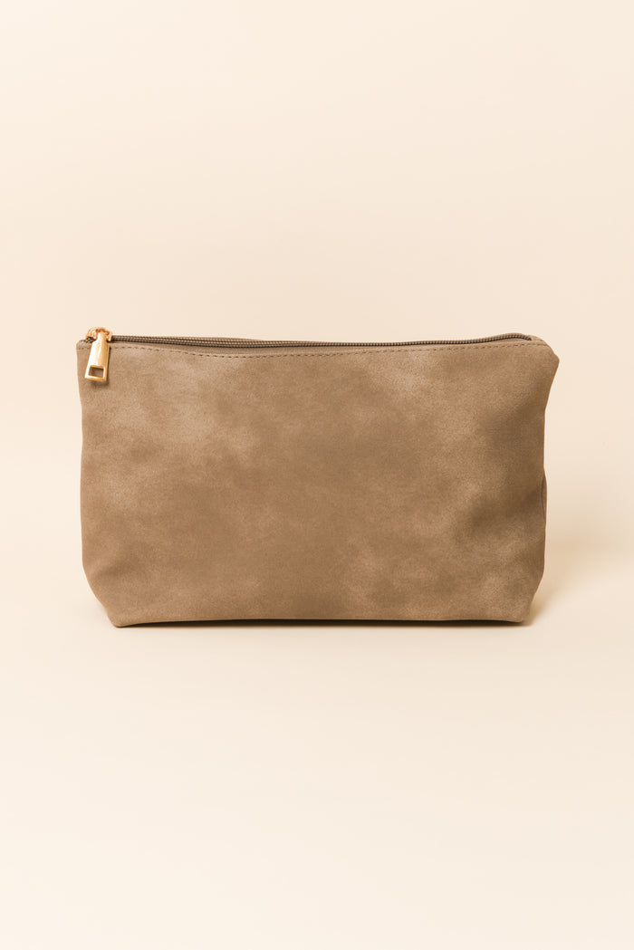 Virginia Taupe Suede Tote Bag