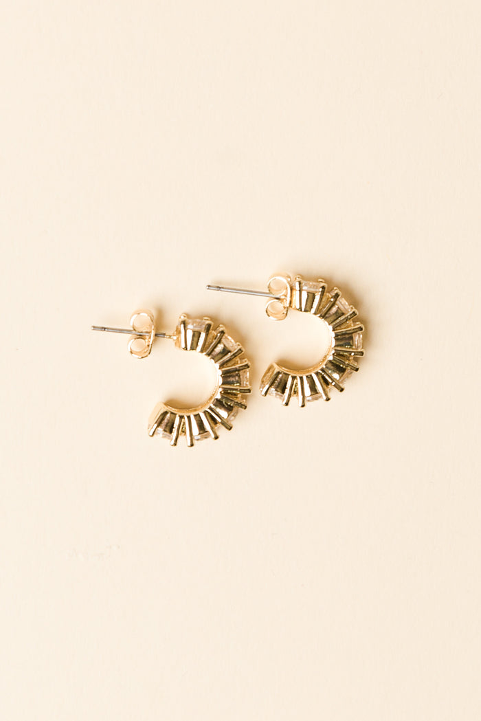 Vittoria Gold Crystal Half Hoop Earrings