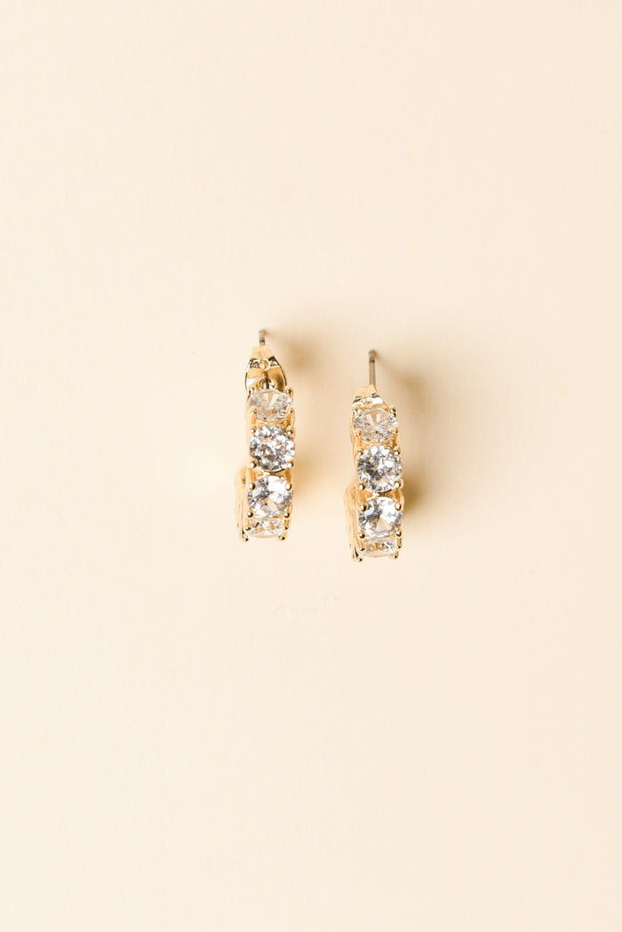 Vittoria Gold Crystal Half Hoop Earrings