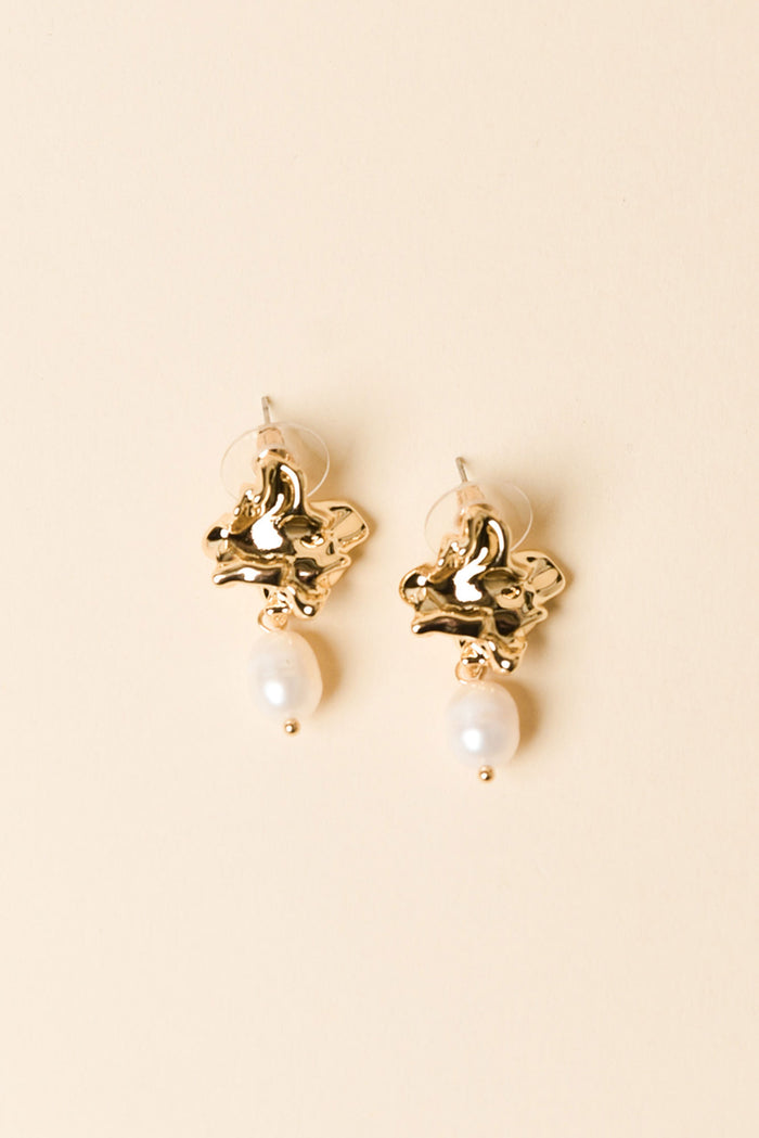 Waverly Gold Pearl Drop Earrings