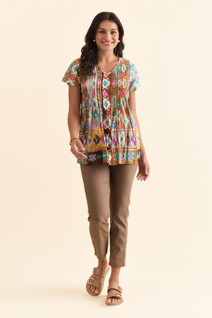 Winslet Mocha 7/8 Pants,Brunette model,alt text|model:Brontie