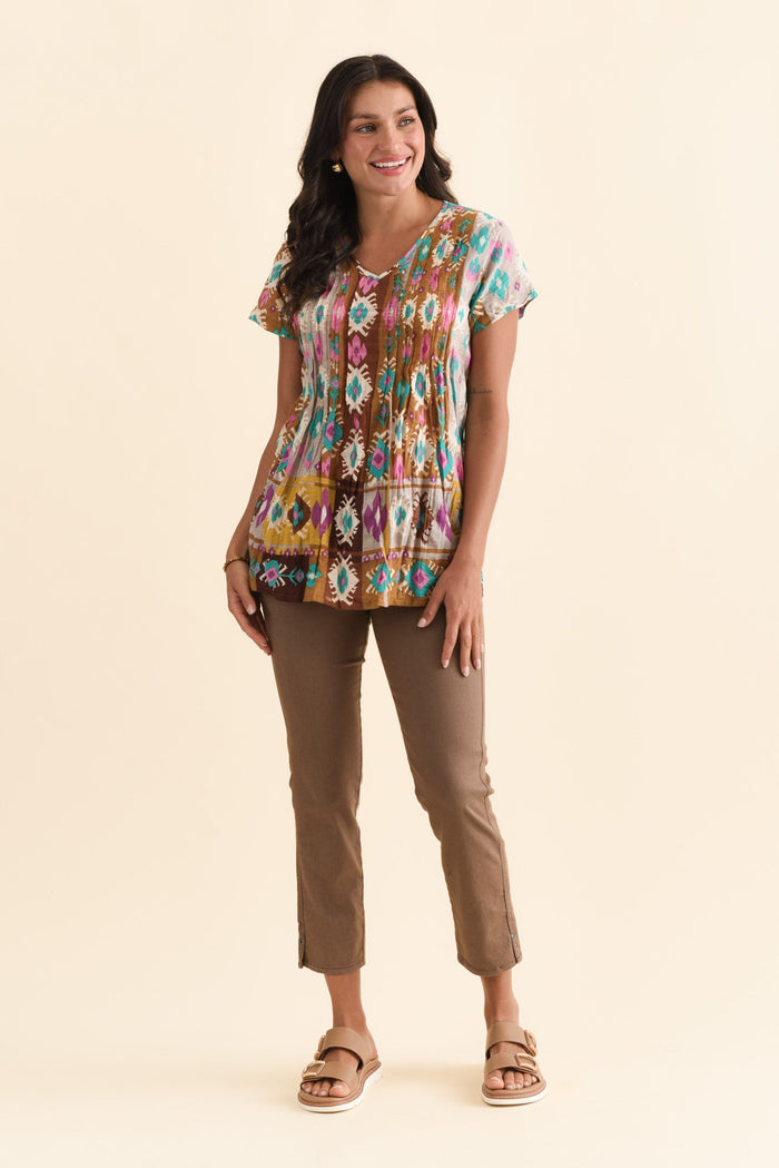 Winslet Mocha 7/8 Pants,Brunette model,alt text|model:Brontie