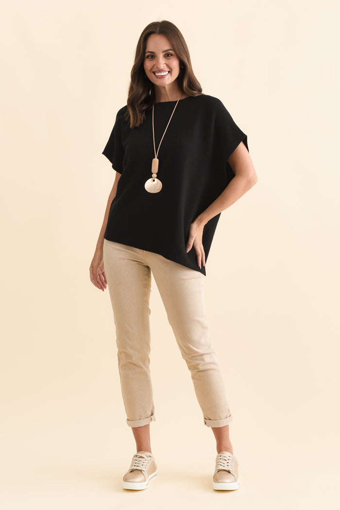 Zadie Beige Stretch Jeans,Brunette model,alt text|model:MJ