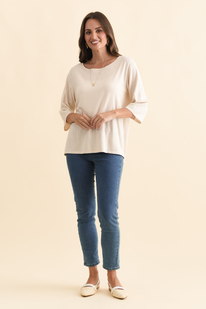 Zadie Blue Stretch Jeans,Brunette model,alt text|model:MJ