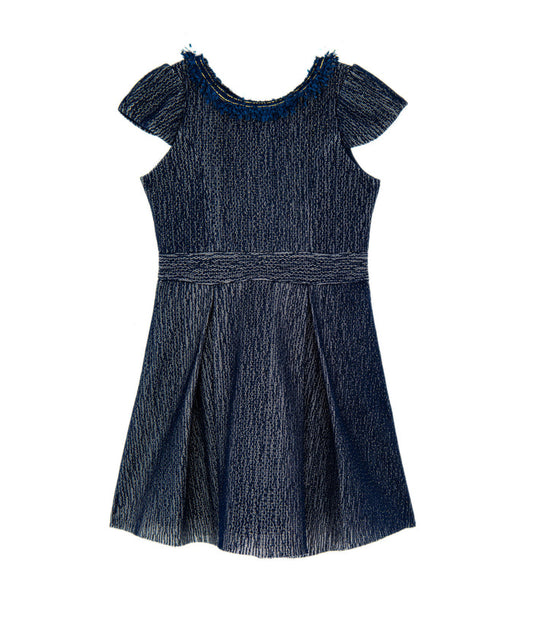 Zoe Ltd. Girls Ashley Navy/Gold Fringe Collar Dress Girls Special Dresses Zoe Ltd. Navy Y/S (7/8)