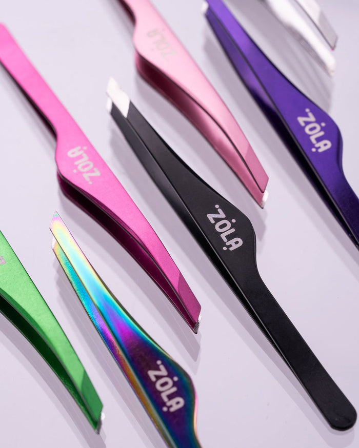 ZOLA Beveled Eyebrow Tweezers Pink Eyebrow tweezers ZOLA