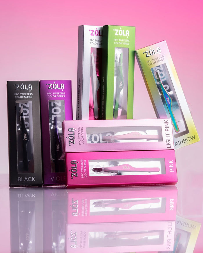 ZOLA Beveled Eyebrow Tweezers Pink Eyebrow tweezers ZOLA