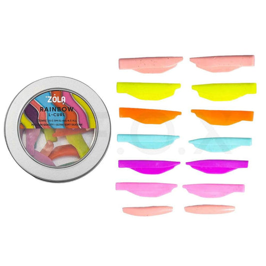 ZOLA L-Curl Lash Lift Silicone Pads – Rainbow Set of 5 (2S–4.5XLL) Lash Lift Pads ZOLA