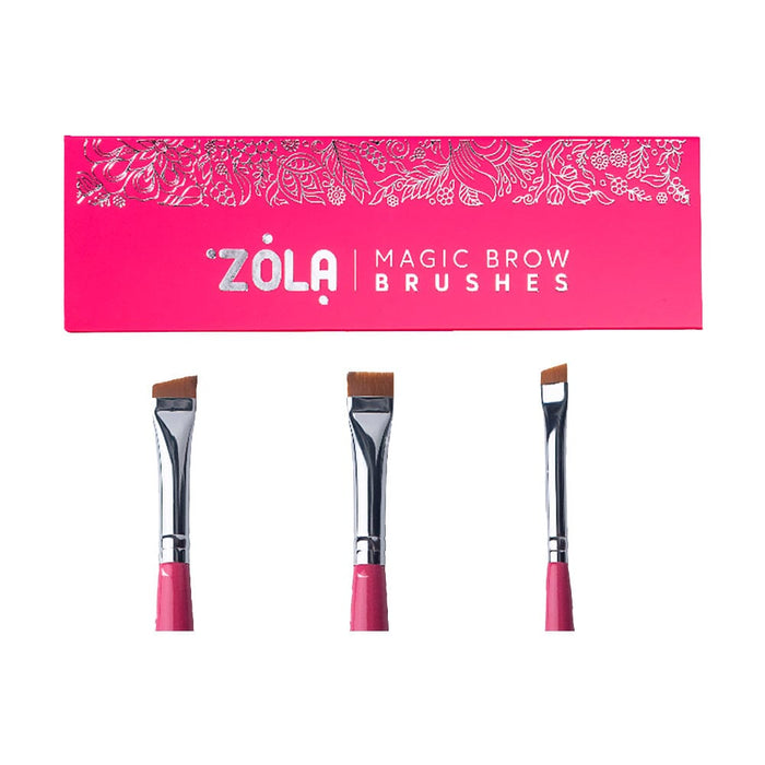 ZOLA Professional Set of Eyebrow Brushes MAGIC BROW BRUSHES Raspberry Eyebrow Shaping Brushes ZOLA
