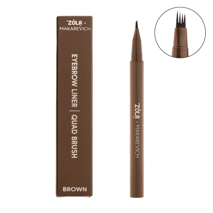 ZOLA x Makarevich Brown Eyebrow Liner with Quad Brush Eyebrow Liner ZOLA