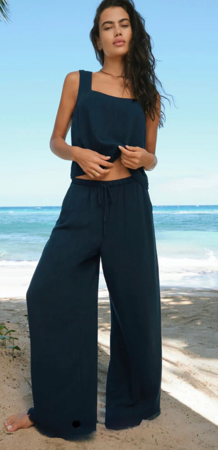ZSUPPLY CHARLI CROPPED LINEN TOP-ECLIPSE