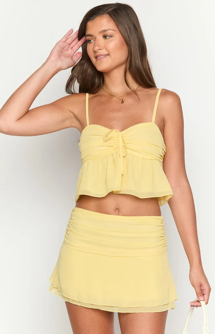 Zyra Yellow Crop Top